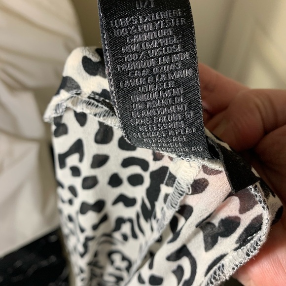 STEVE Madden Sheer Black White Fringed Swim Cover up Kimono Leopards Print O/S - Picture 10 of 10